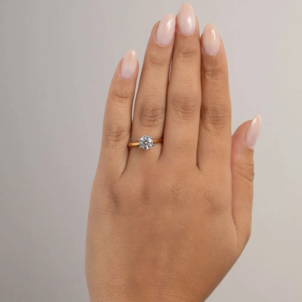 REGAL 1ct | Round Solitaire Lab Diamond Set in 18ct Gold