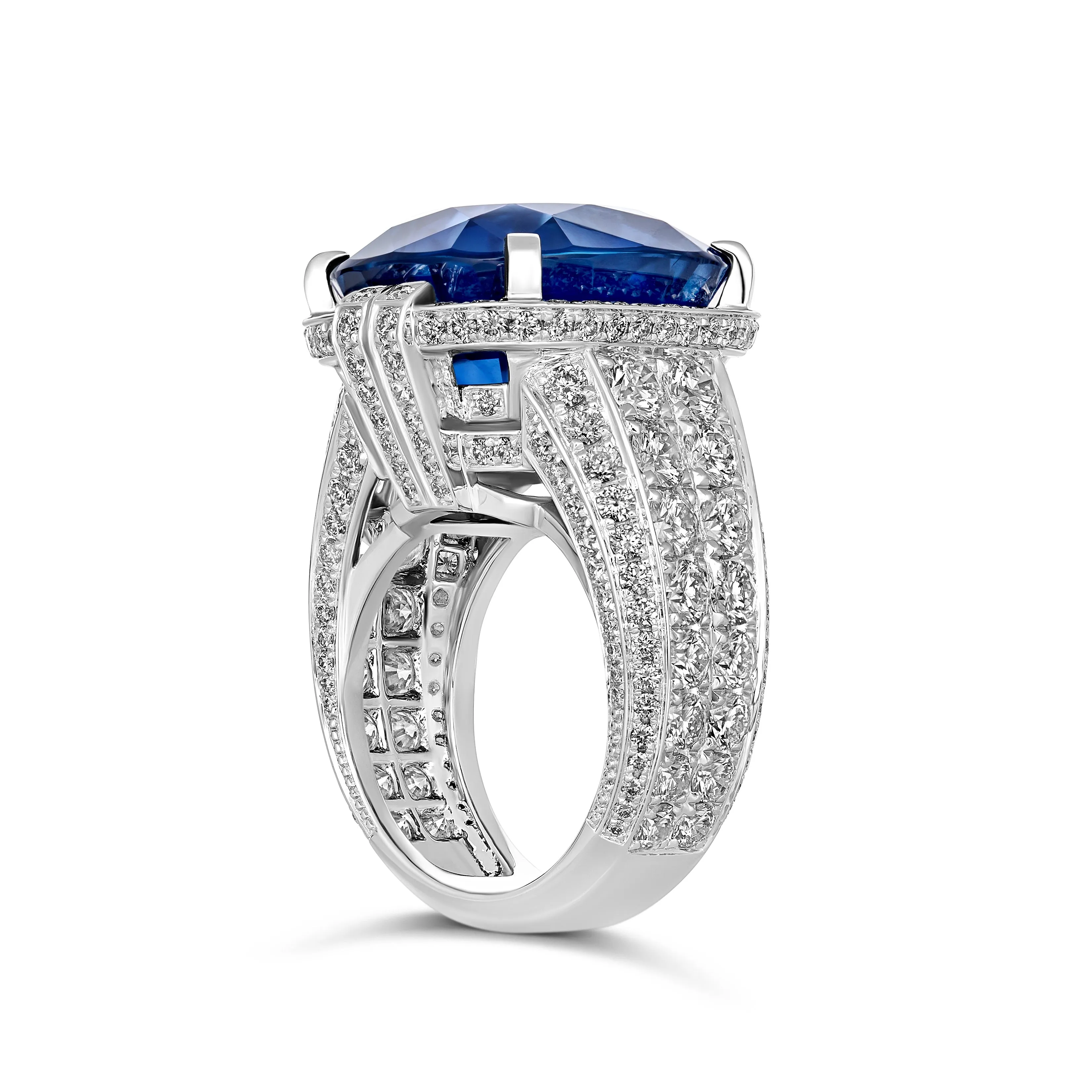 Regal Collection® Cushion Cut Sapphire and Diamond Ring