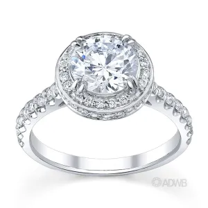Regal diamond halo ring