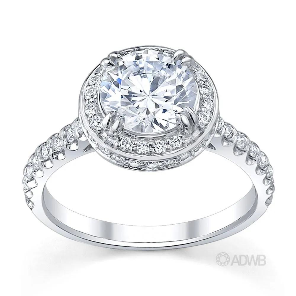 Regal diamond halo ring