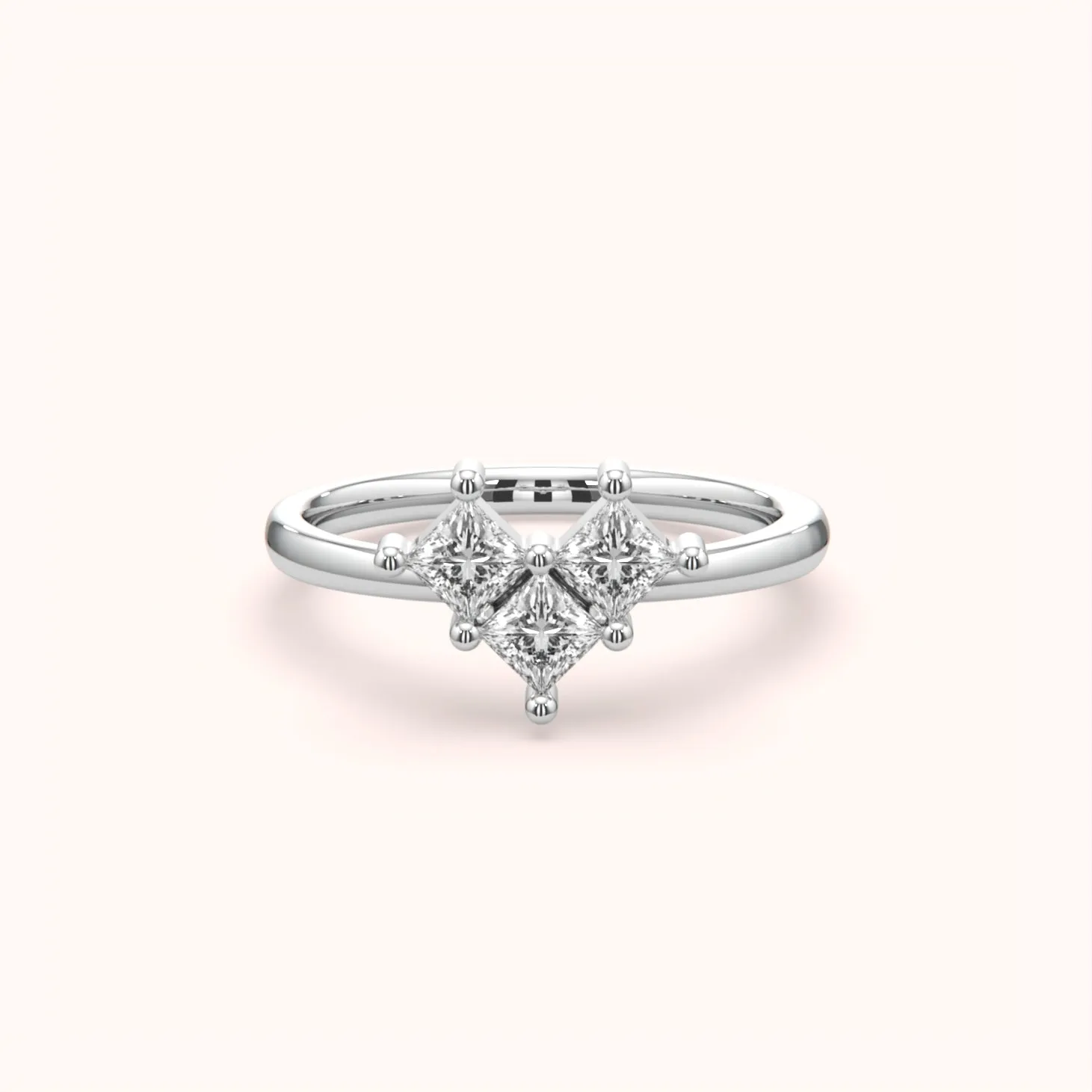Regal Trio Diamond Silver Ring