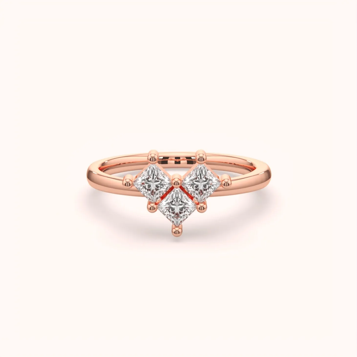 Regal Trio Diamond Silver Ring