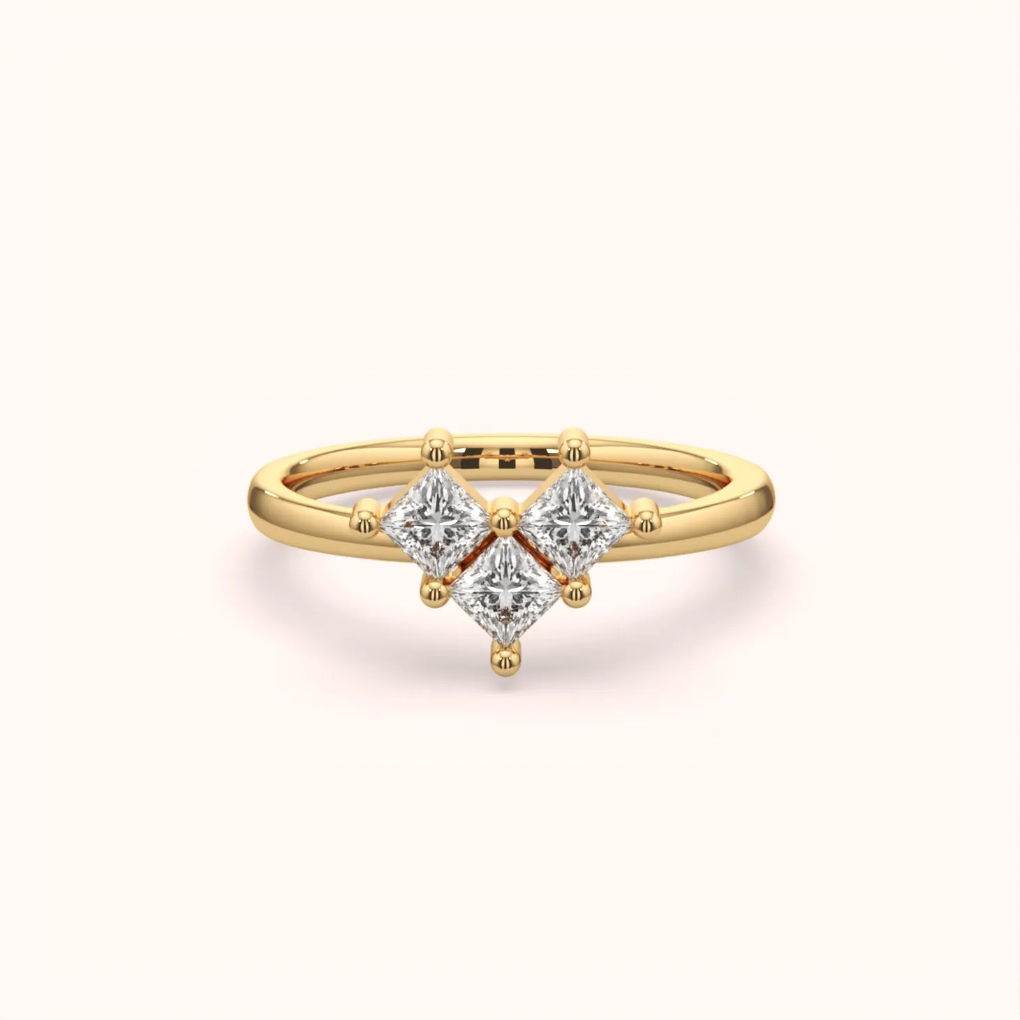 Regal Trio Diamond Silver Ring