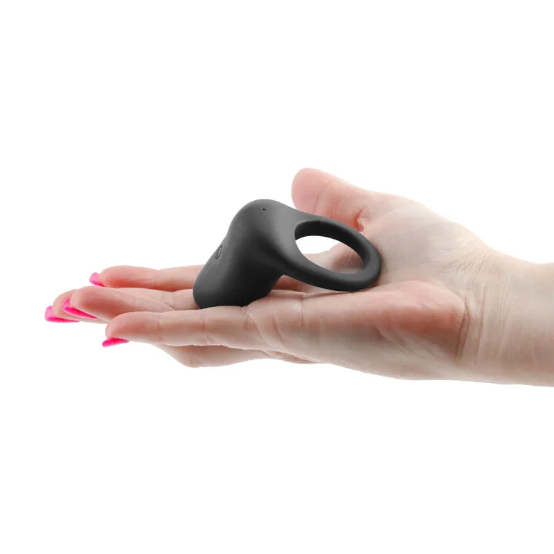 Renegade Regal Rechargeable Vibrating 7 Function Penis Ring Black