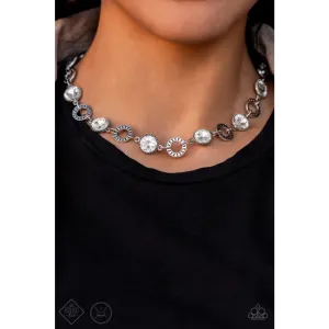 Rhinestone Rollout - White Necklace