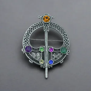 Rhodium Plated Tara Brooch