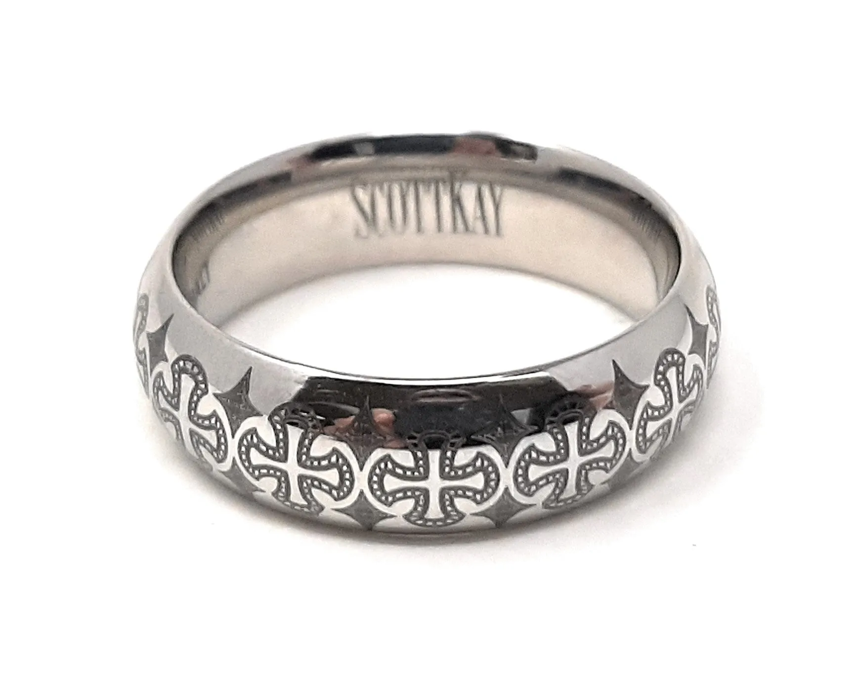 Royal Cross Devout Ring Colbolt Mens Wedding Band By Scott Kay sz 9 1/4