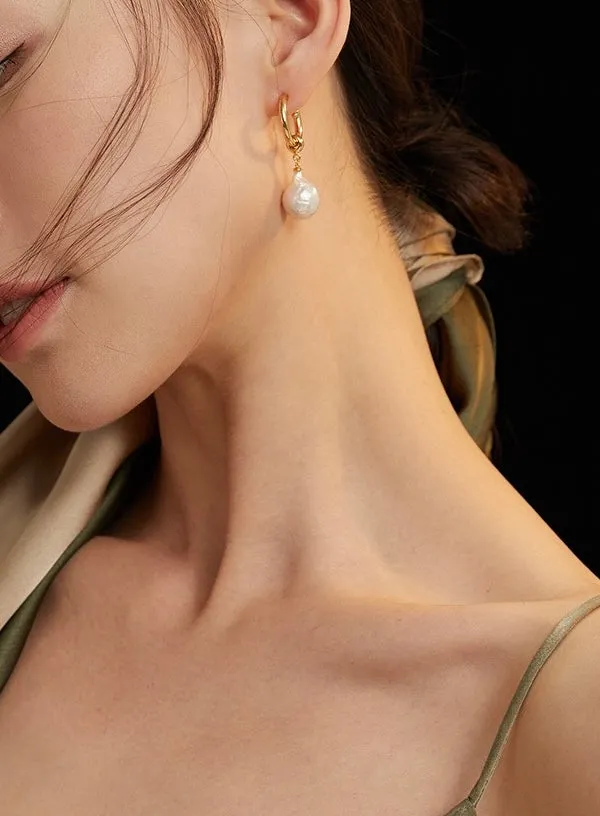 S925 Baroque Pearl Earrings