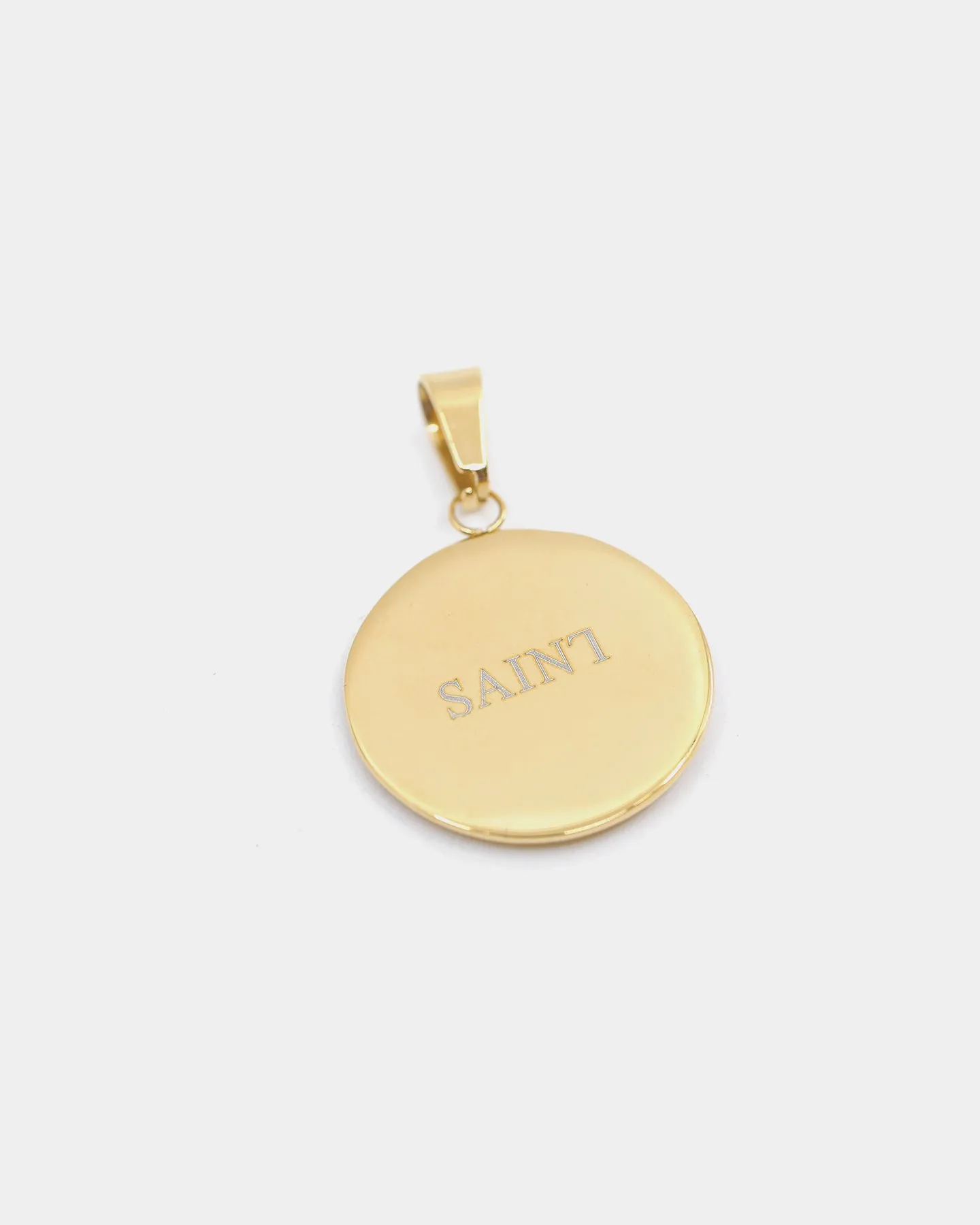 Saint Morta Men's Circular Jesus Pendant Gold