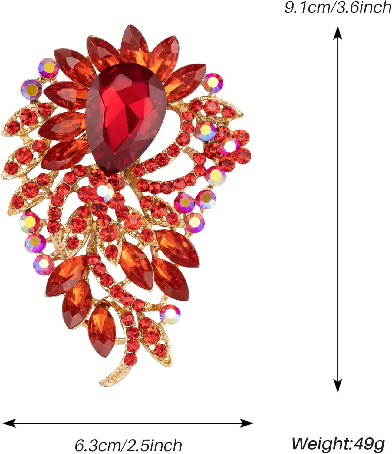 SELOVO Big Large Flower Statement Brooches Pins Scarf Decoration Gold Tone
