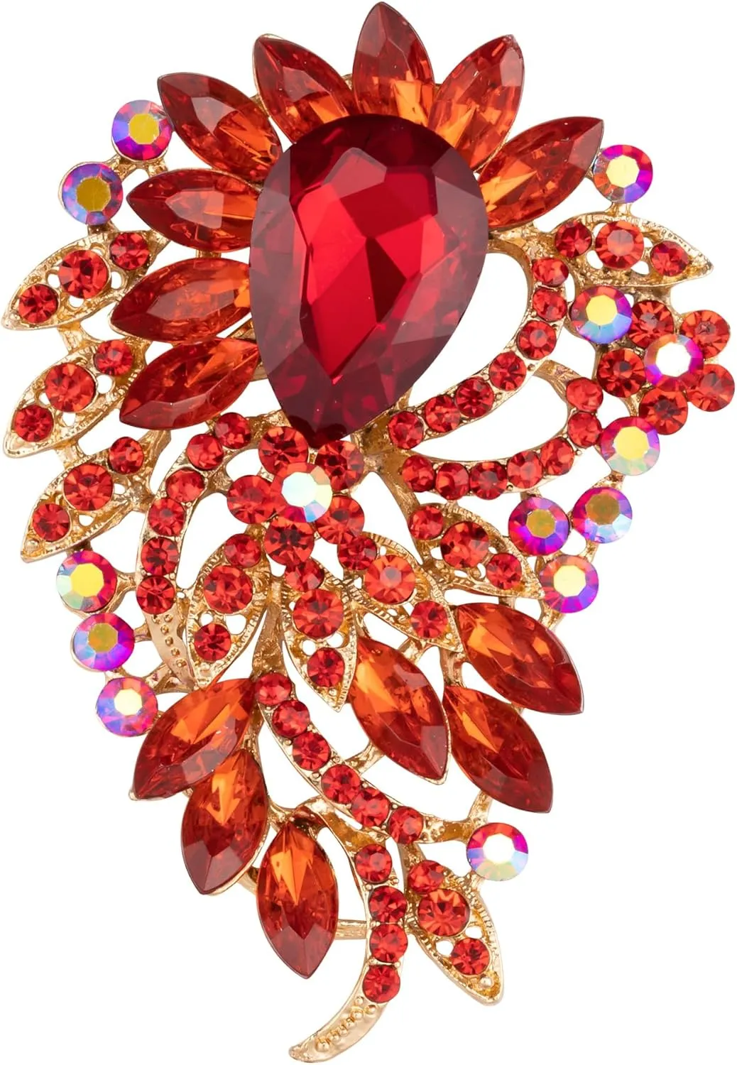 SELOVO Big Large Flower Statement Brooches Pins Scarf Decoration Gold Tone