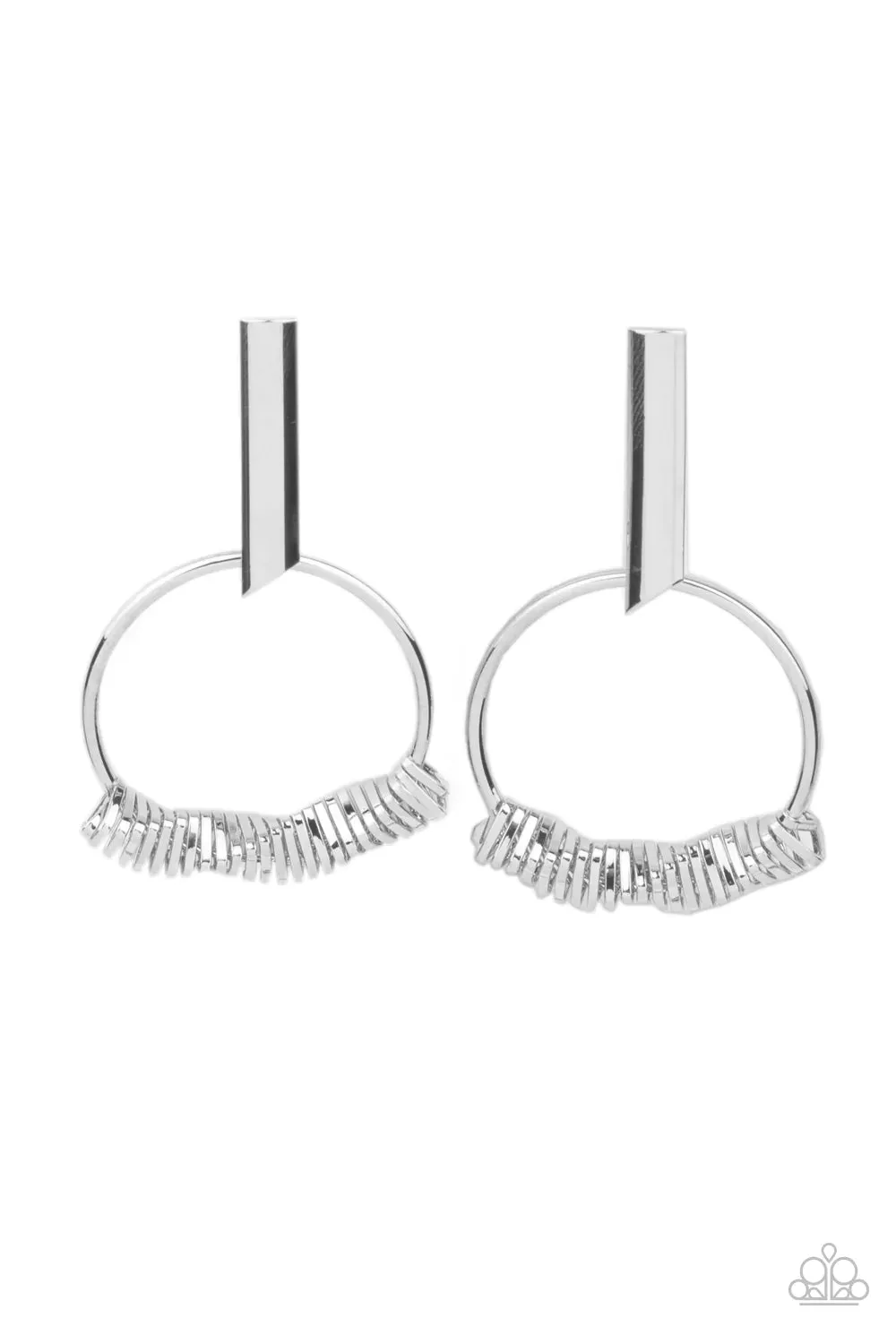 Set Into Motion - Silver Earrings - Post