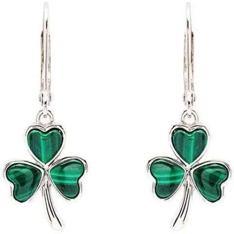 Shamrock Malachite Earrings