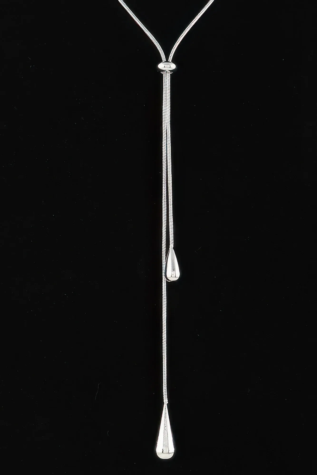 Shiny Twin Teardrop Toggle Necklace