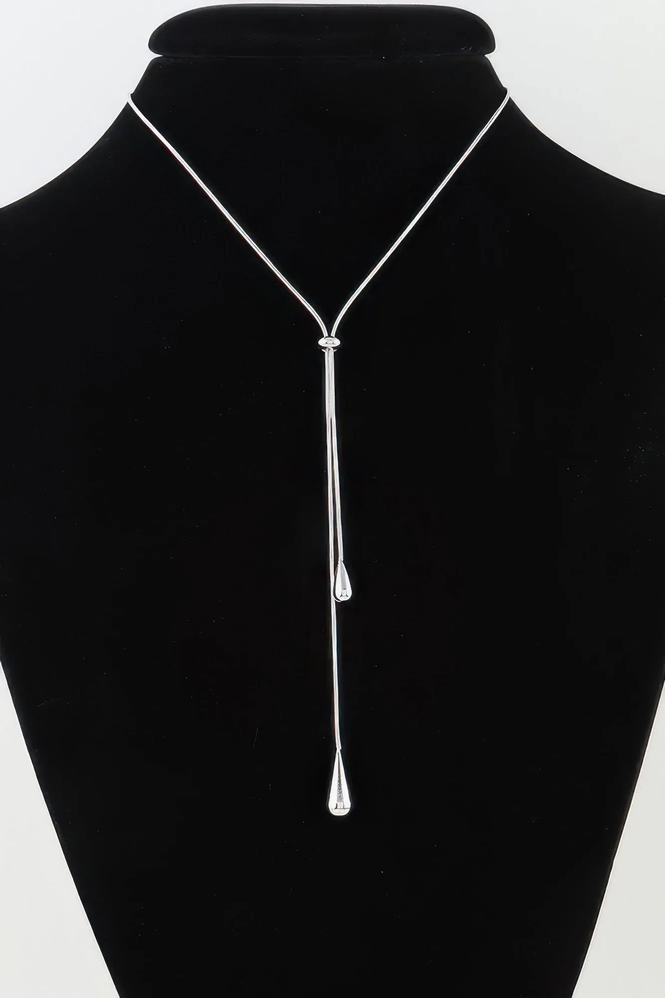 Shiny Twin Teardrop Toggle Necklace