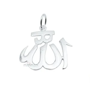Small Sterling Silver Cut-Out Style Allah Islamic Pendant