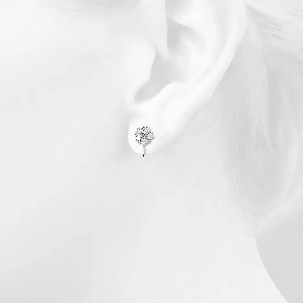 Solid 925 Sterling Silver Line Clip-On Earrings