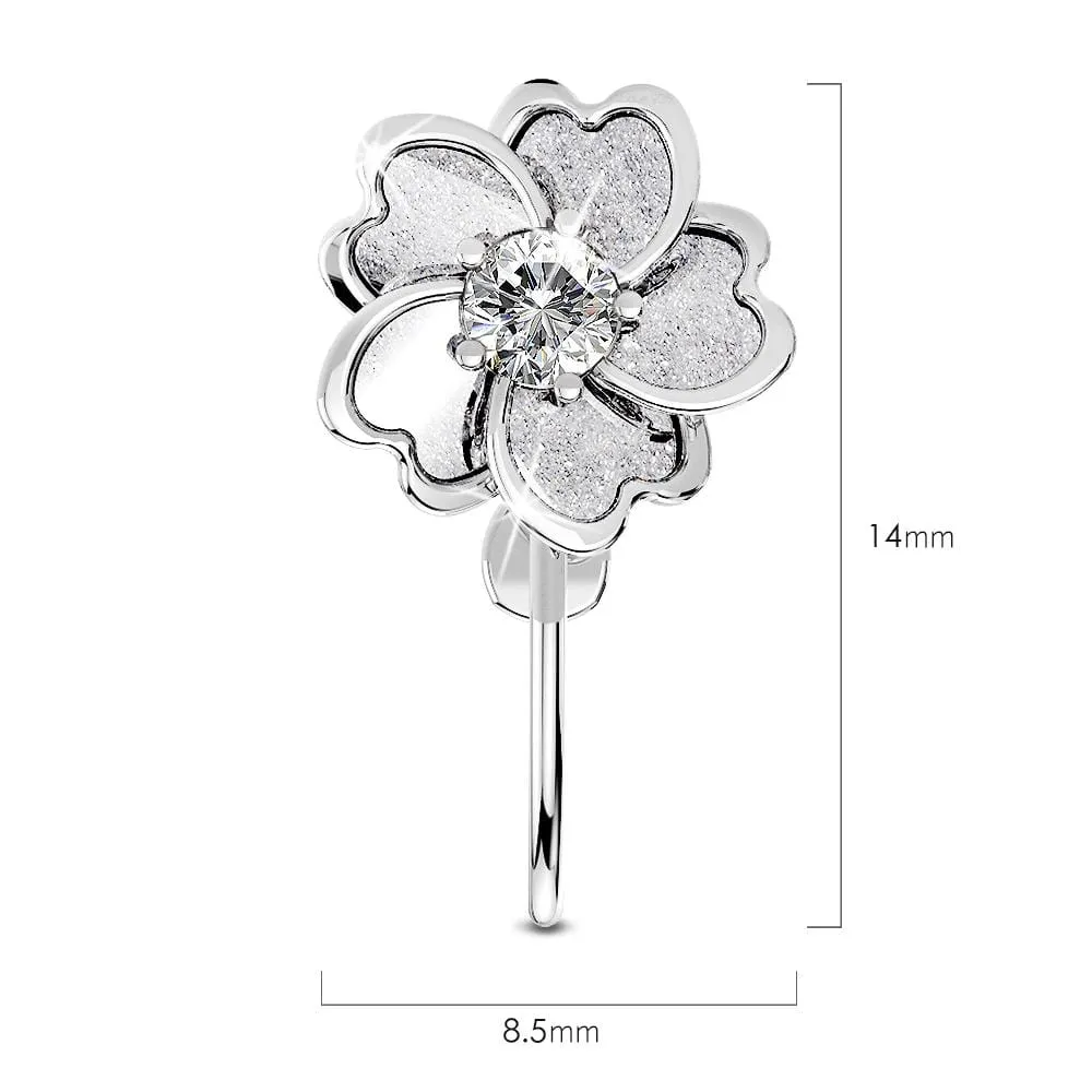 Solid 925 Sterling Silver Line Clip-On Earrings