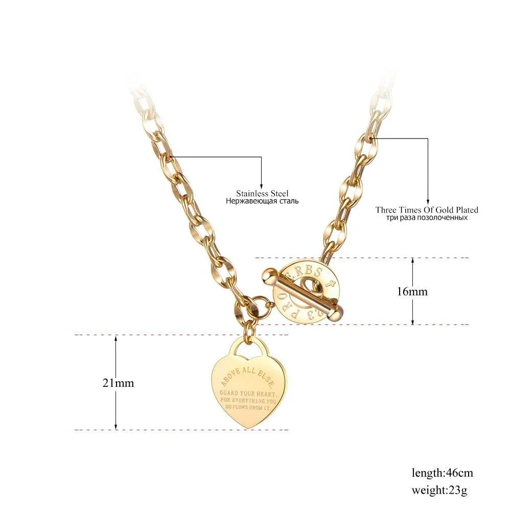 Stainless Steel Classic Love Charm Pendants For Women