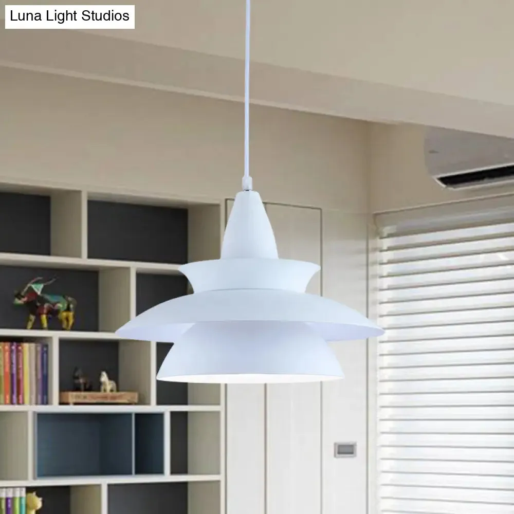 Stylish Macaron Hanging Light: Black/White Adjustable Ceiling Fixture for Living Room