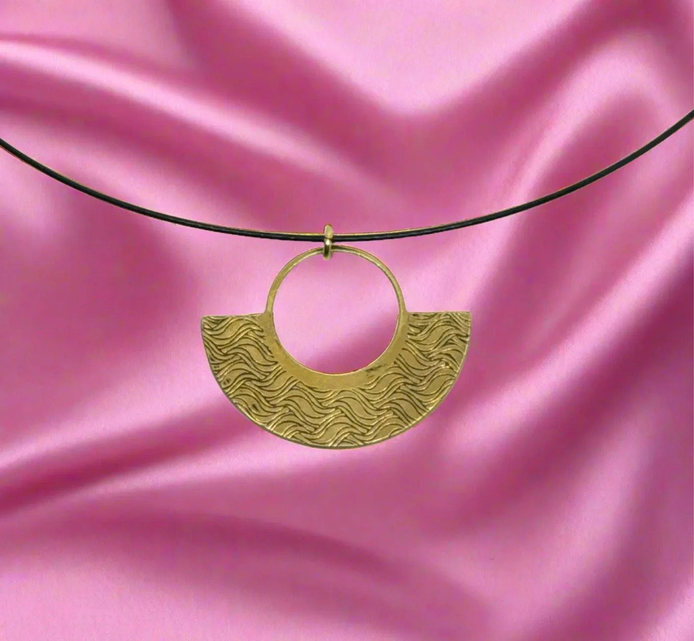 Stylish Wave Medallion Pendant | Boho Chic Jewelry