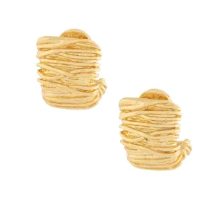 Talis Chains Gold Textured Nugget Earrings