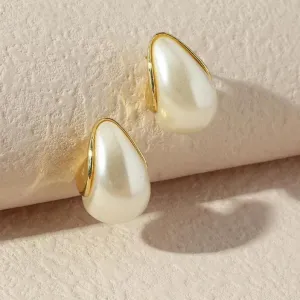 Teardrop Pearl Stud Earrings