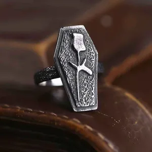 Textured Rose Coffin Ring