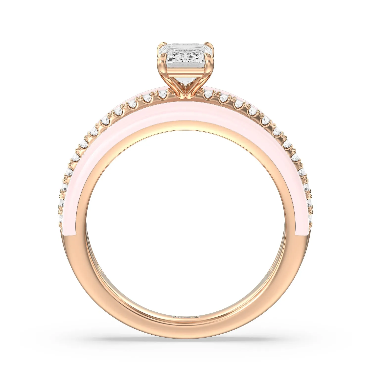 Three Layer Diamond Ring in Ceramic