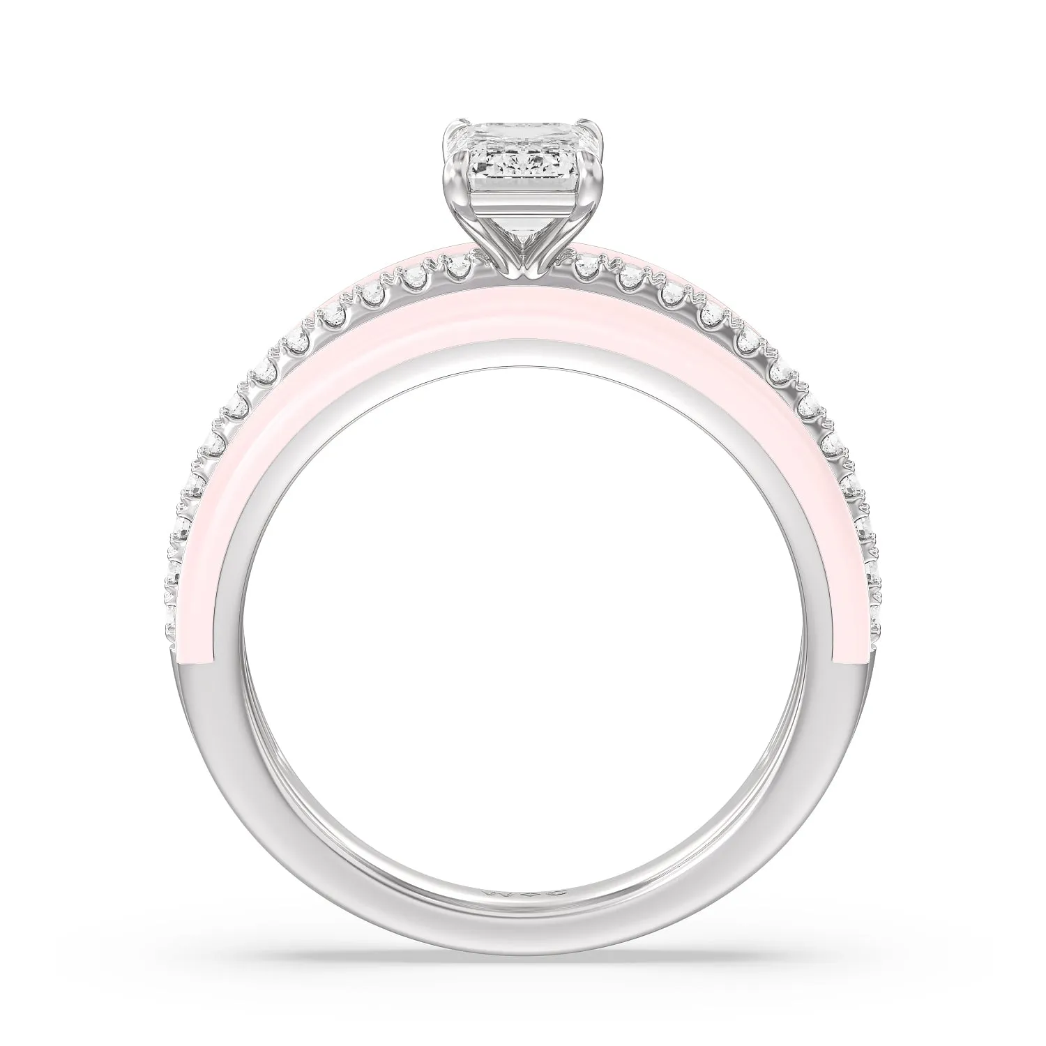 Three Layer Diamond Ring in Ceramic