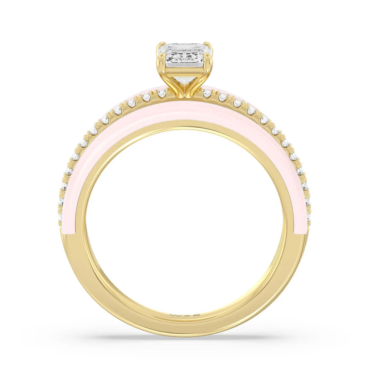 Three Layer Diamond Ring in Ceramic