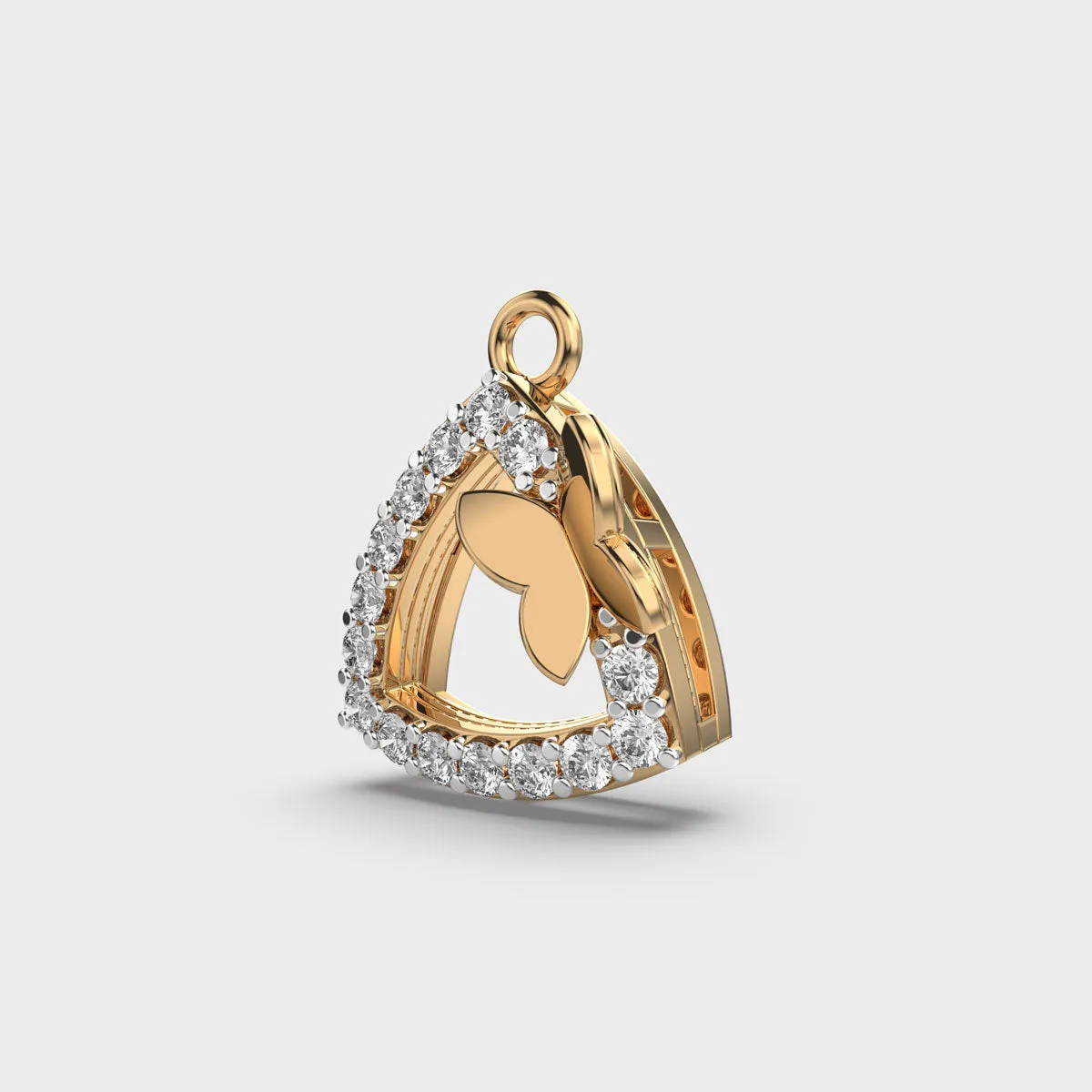 Timeless Trilogy Diamond Gold Pendant (Without Chain)