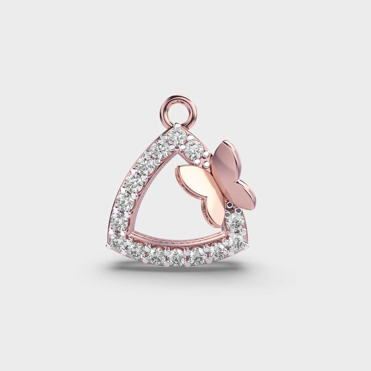 Timeless Trilogy Diamond Gold Pendant (Without Chain)