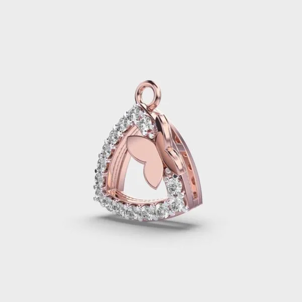 Timeless Trilogy Diamond Gold Pendant (Without Chain)