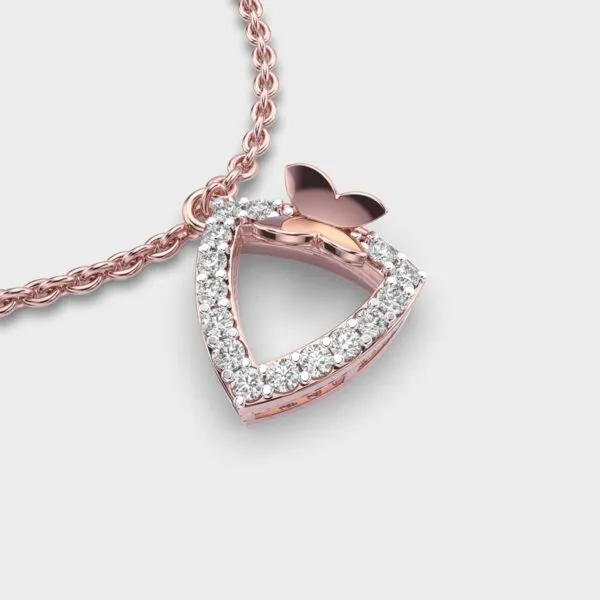 Timeless Trilogy Diamond Gold Pendant (Without Chain)