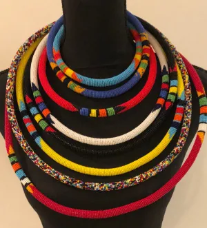 Tiye's Favorite 8-in-1 Empress Beaded Necklace | Multi Strand South African Zulu Beaded Necklace | Tribal & Ethnic | Afrocentric