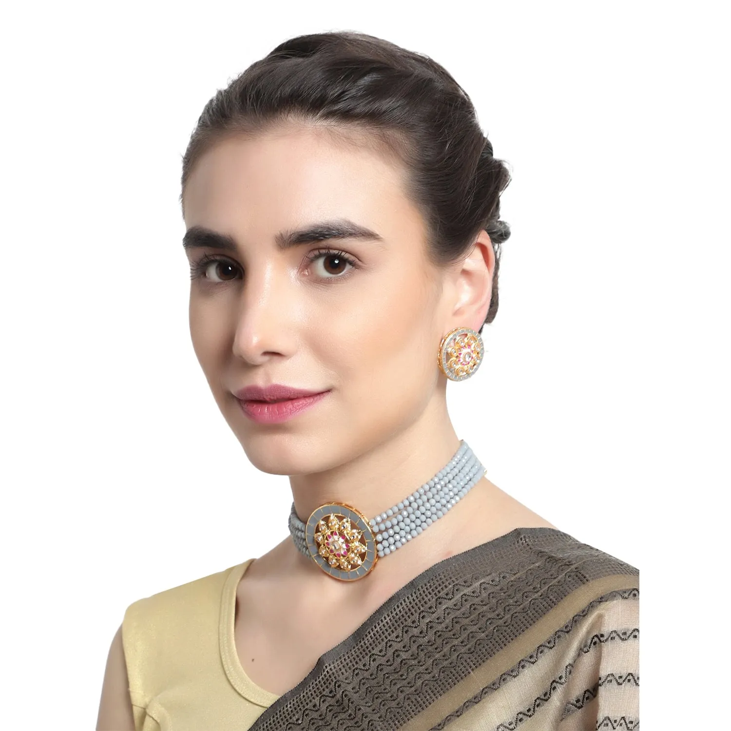 Traditional Kundan Choker Necklace Set