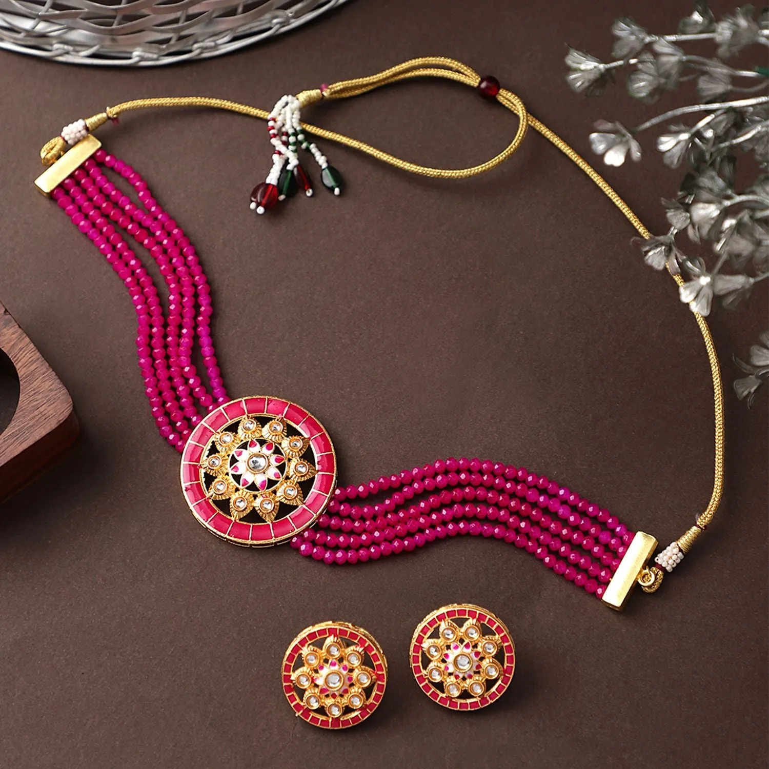 Traditional Kundan Choker Necklace Set