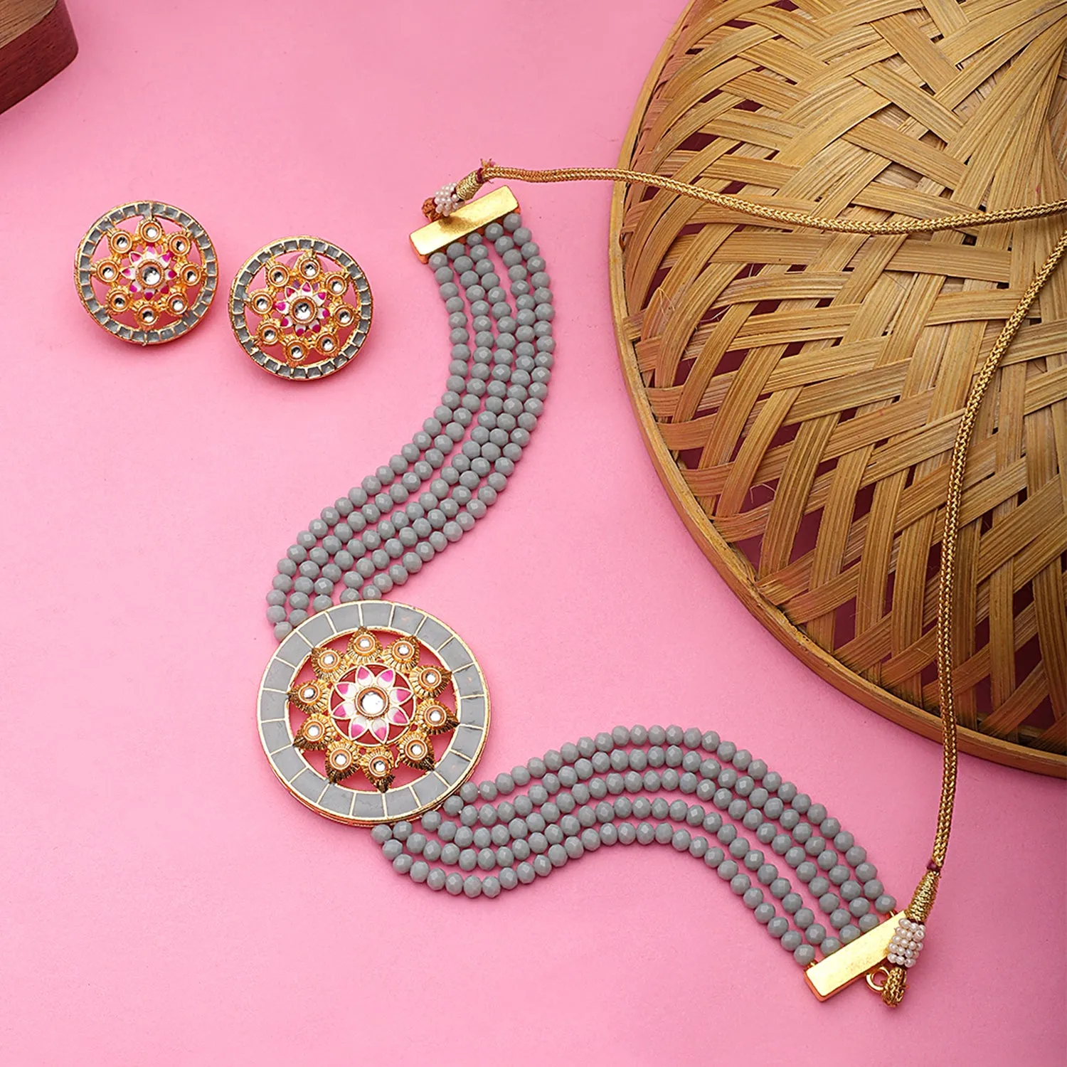 Traditional Kundan Choker Necklace Set