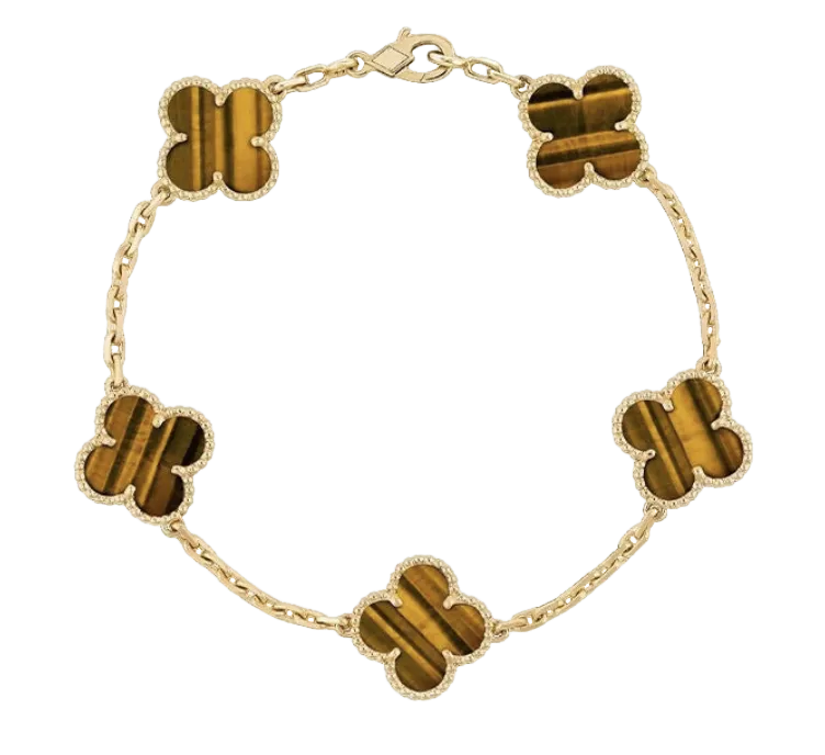 TRIFOGLIO I CLASS BROWN MARBLE BRACELET