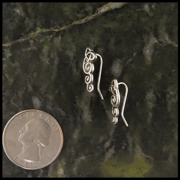 Trinity Scroll Ear Climber in Silver