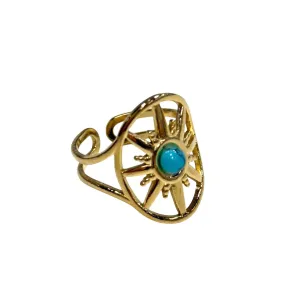 Turquoise Boho Queen Ring