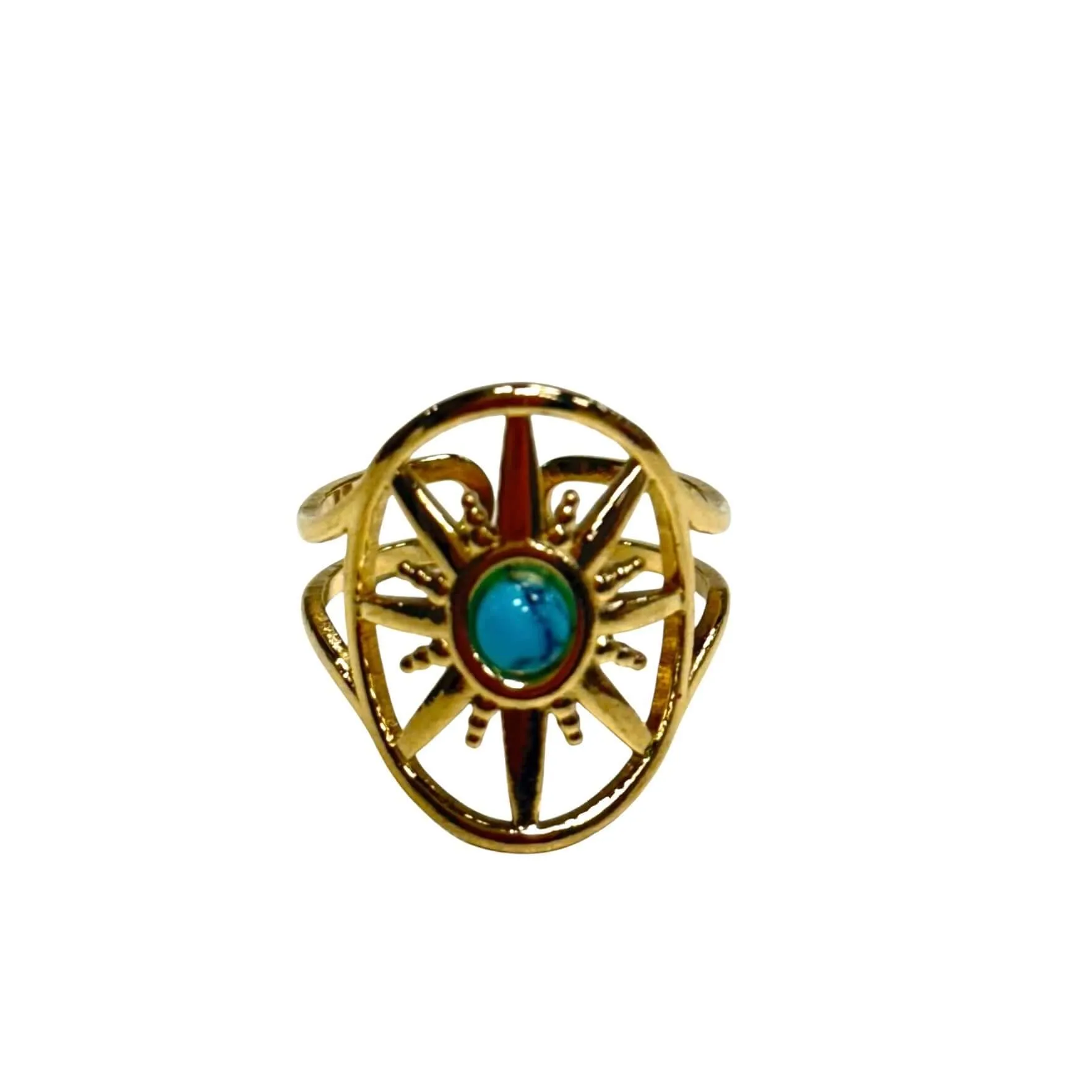 Turquoise Boho Queen Ring