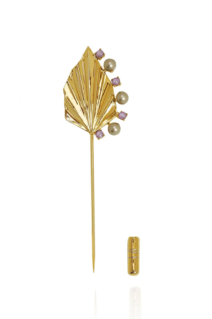 Una Lapel Pin in Purple Swarovski & Pearls