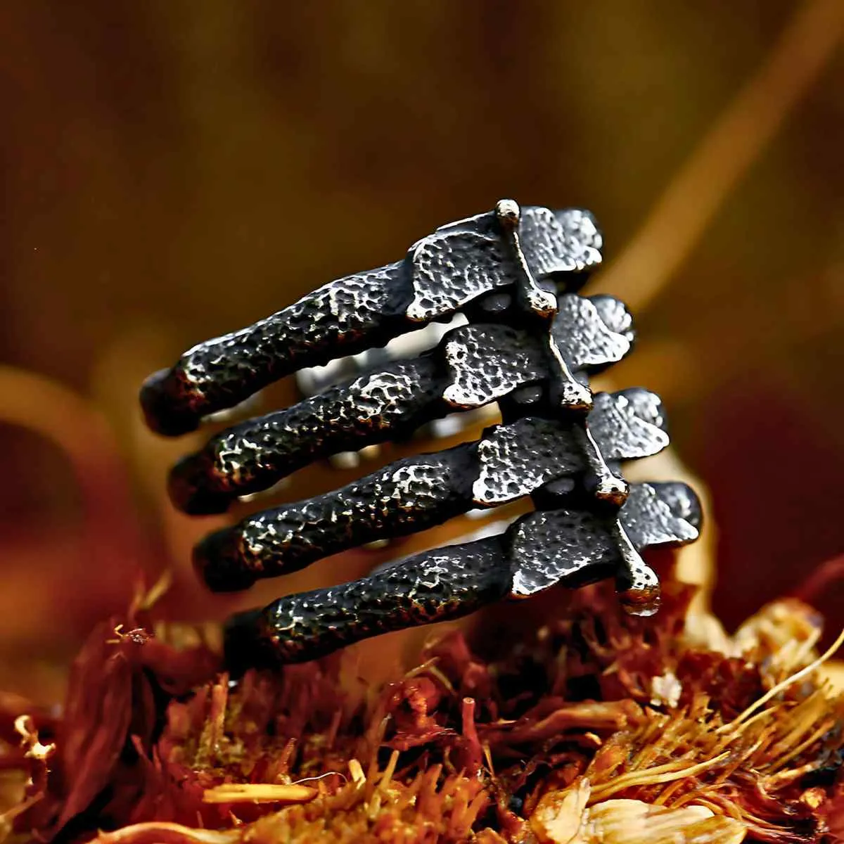 Unisex Dark Skeleton Ring
