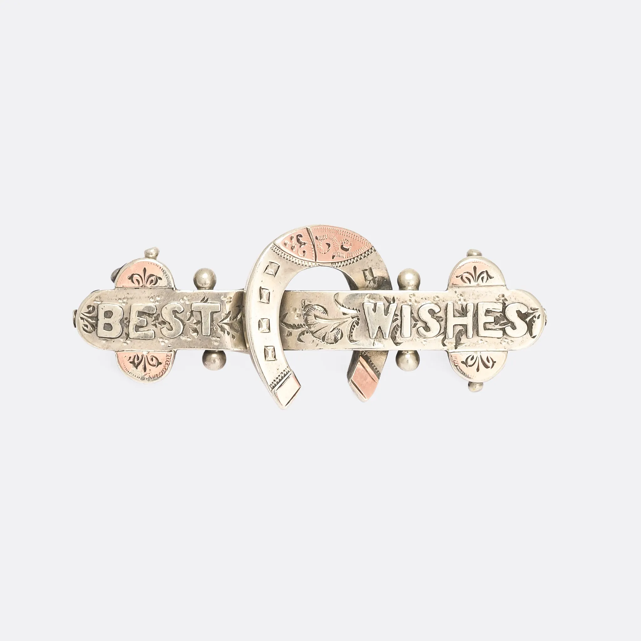 Victorian BEST WISHES Good Luck Brooch
