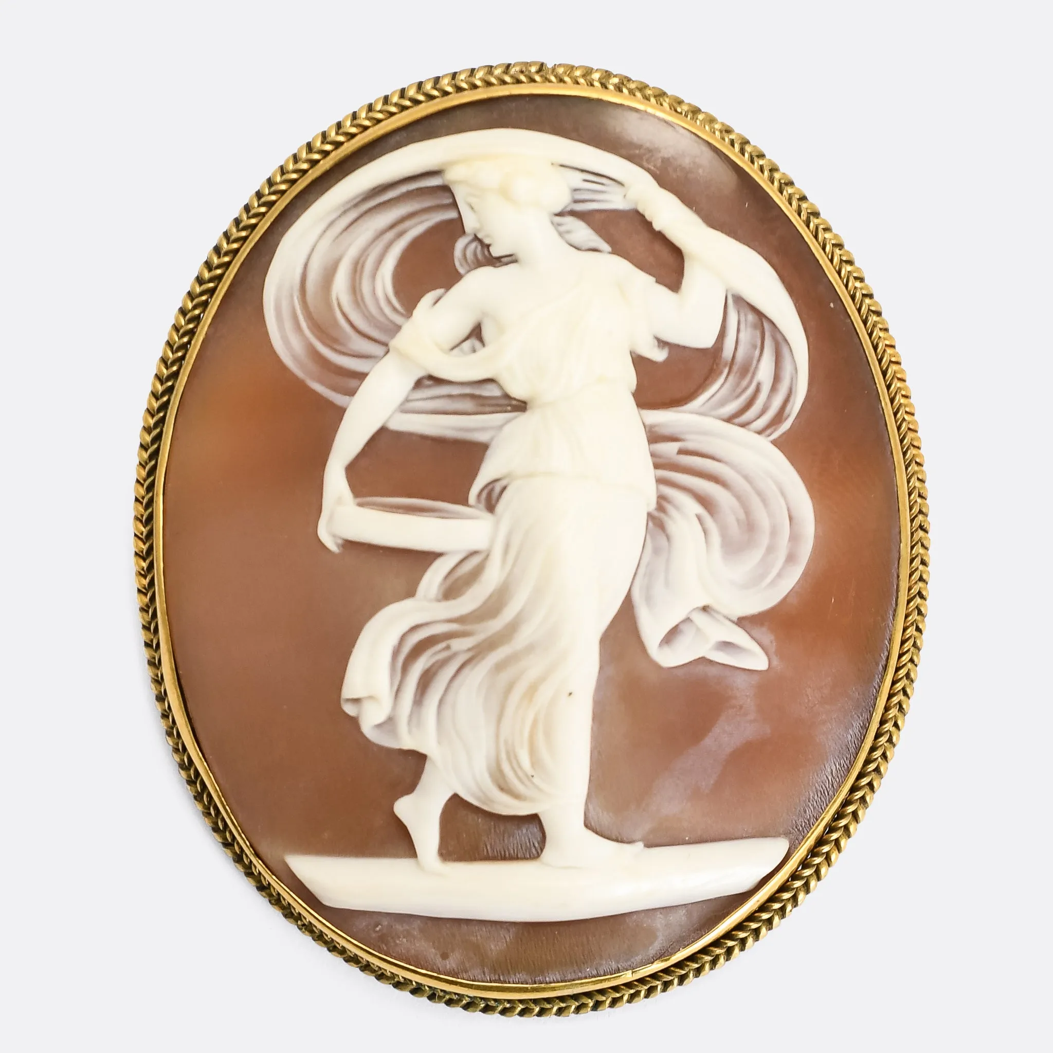 Victorian "The Dancing Muse" Cameo Brooch