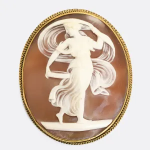 Victorian "The Dancing Muse" Cameo Brooch
