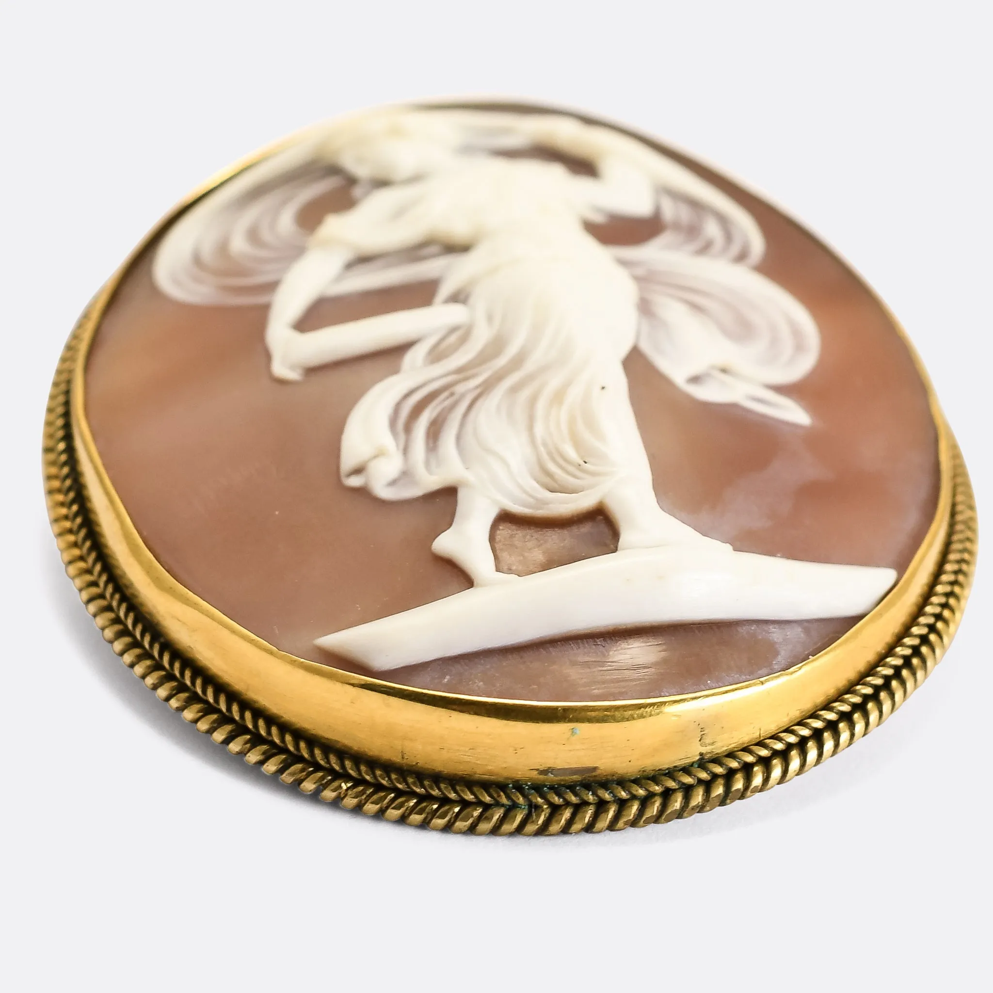 Victorian "The Dancing Muse" Cameo Brooch