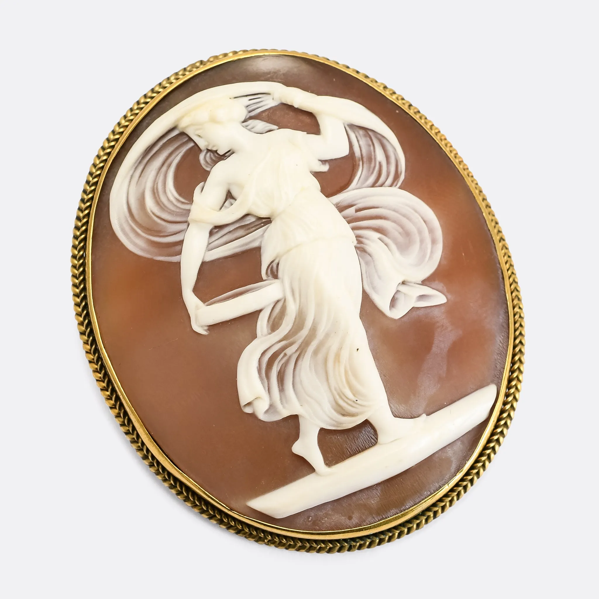 Victorian "The Dancing Muse" Cameo Brooch